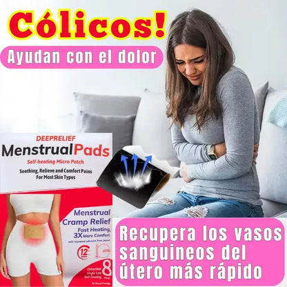 MoonRelief™️ 🌙 Parches Térmicos para Cólicos Menstruales | Pack x8| Oferta 2 x 1