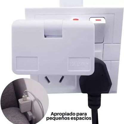 |¡Promo 3x1!| Lleva 3 Adaptadores 3 en 1 (giro 180°, triple salida, material ignífugo) ¡al precio de 2!