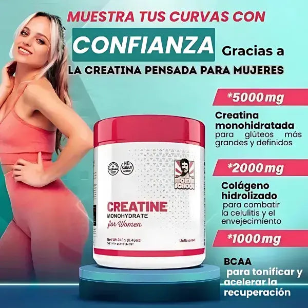 Creatina para Mujer 100% Pura | Certificado por la GMP de EE.UU