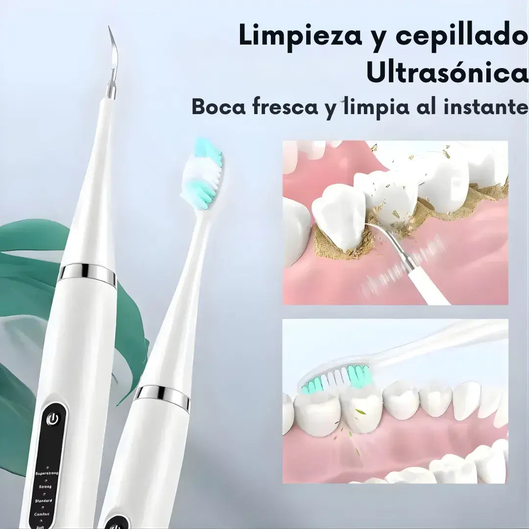 Limpiador dental profesional ultrasónico + 6 accesorios +5 modos de función