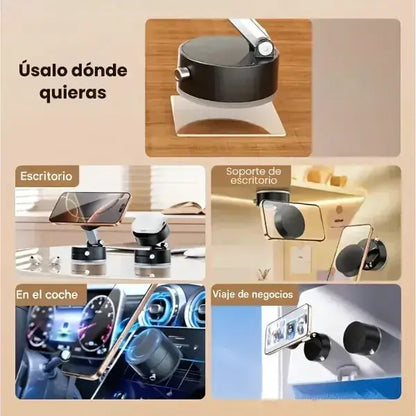 Soporte Magnético 360° Premium + Imanes N45 + Base 3M Ultra Firme