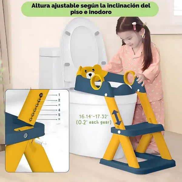 Asiento de Inodoro Premium con Escalera + Kit de instalación