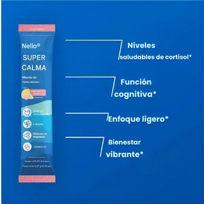 🧘‍♀️ Suplemento original Nello Super Calm – Fórmula Antiestrés de Alto Rendimiento