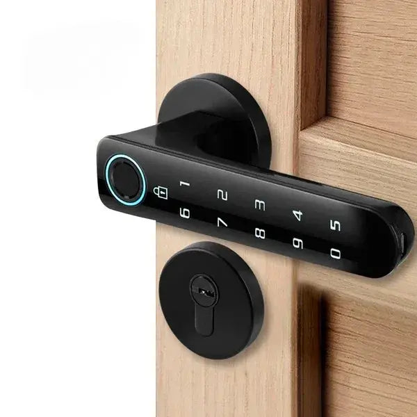 Cerradura Biométrica 4 en 1 con App + Alarma Inteligente + Acabado Premium