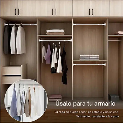 Tubo Expandible de Acero Inoxidable + Ajustable hasta 2 metros + Instalación sin perforar