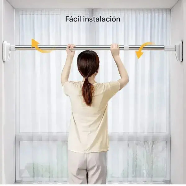 Tubo Expandible de Acero Inoxidable + Ajustable hasta 2 metros + Instalación sin perforar