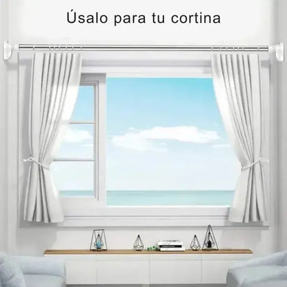Tubo Expandible de Acero Inoxidable + Ajustable hasta 2 metros + Instalación sin perforar