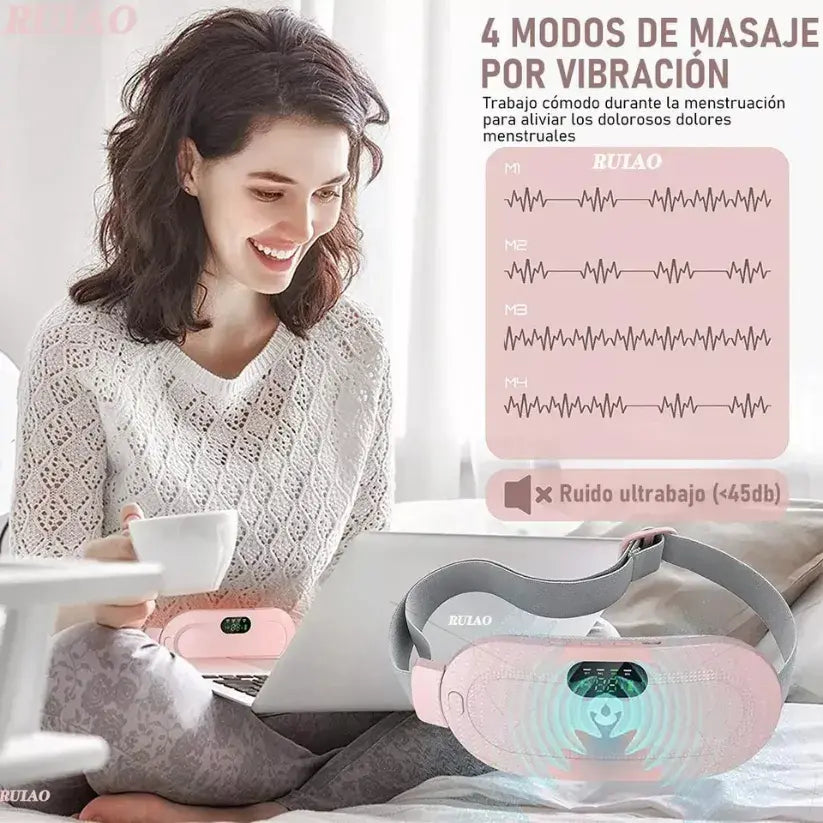 Cinturón térmico premium para alivio menstrual + calor y vibración recargable