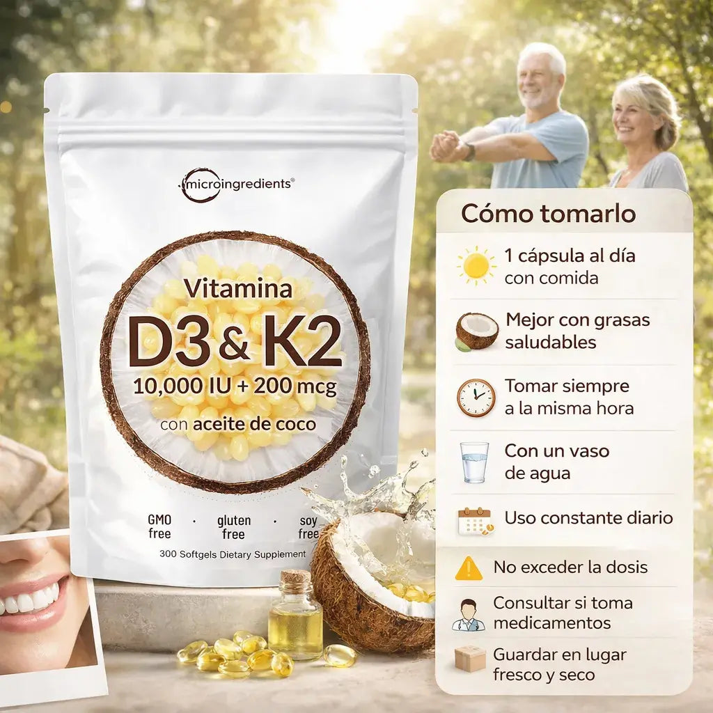 Vitamina D3 + K2 fórmula avanzada + magnesio activador- Soporte óseo y energía