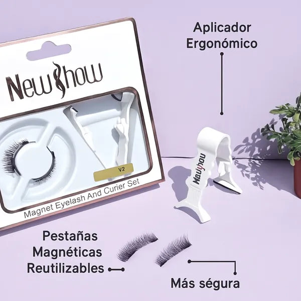 Pestañas Magnéticas presional + Aplicador Ergonómico premium