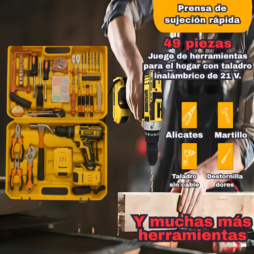 Taladro profesional+motor Alemán + Kit de accesorios+ maletín de alta durabilidad